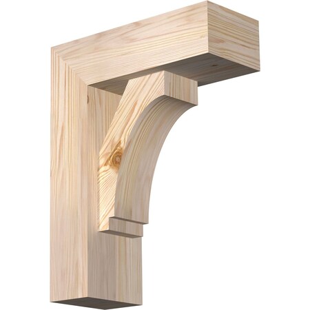 Ekena Millwork Imperial Block Smooth Bracket w/ Offset Brace, Douglas Fir, 5 1/2"W x 14"D x 18"H BKT0604X14X18IMP05SDF